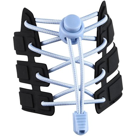 Elastiske skolisser 120 cm egnet for joggesko med sterk spenne og hurtigåpningsfunksjon i lyseblå farge