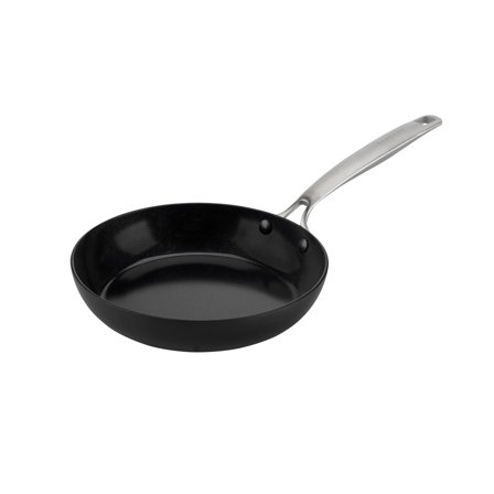 Combekk Stekepanne med stålhåndtak 24 cm, svart' - 'Sort og sølv