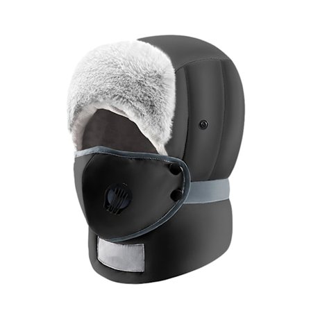 Vinterpels Trappers Hat Med Øreflapper Vanntett Vindtett Termisk Hat For Fotturer Ski(Hatter,Svart)