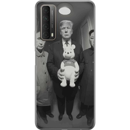 Yhteensopiva Puhelinkuori Huawei Huawei P smart 2021 Mustavalkoinen taideteos surrealistisella poliittisella symboliikalla ja odottamattomalla kontras