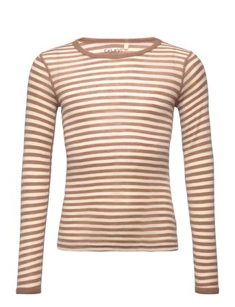 Blouse Ls - Yd Stripe Base Layers Long-sleeved T-shirts Monivärinen/Kuvioitu CeLaVi