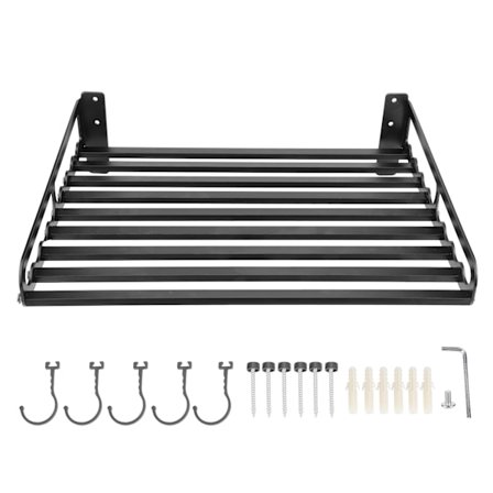 Veggmontert Mikrobølgeovn Hylle Brakett Oppbevaringsstativ Holder Kjøkken Organizer 50x40cm