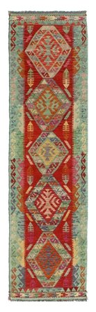 Tessuto A Mano Kilim Afghan Old Style Tappeto 76X276 Di Lana Piccolo