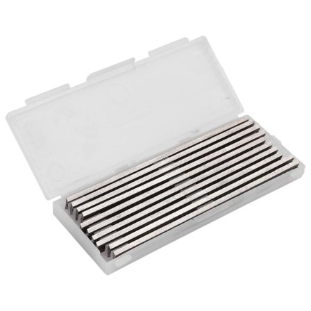 10 kpl kääntyvät teräshiveläterät 82 mm x 5,5 mm pehmeän ja kovan puun sekä vanerin leikkaamiseen B