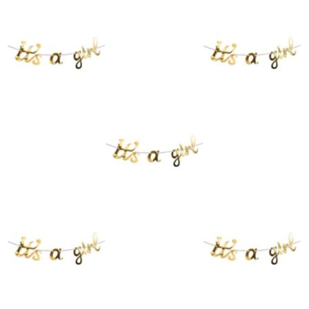 1/2/3/5 Återanvändbar duschbanner med unik för baby shower Gold it'sagirl 5Set