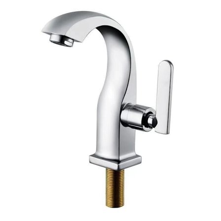 Enkelt koldtvandshane krom badeværelsesvask hane kobber enkelt greb tud bassin bad koldtvandshane hjemmehave tilbehør, af DEBUNS