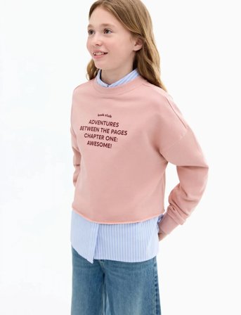 Mango Printed Message Sweatshirt - Pink - 7-8
