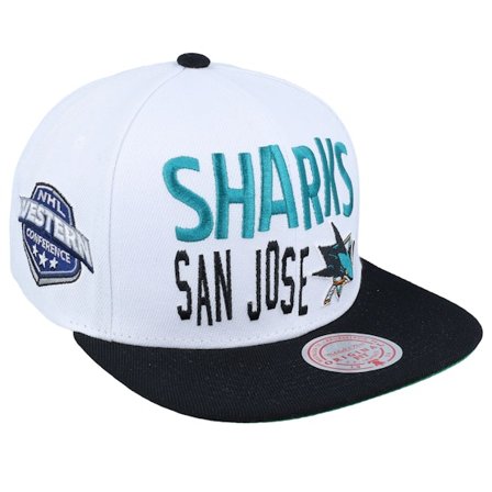 Mitchell & Ness - NHL Branco snapback Boné - San Jose Sharks Toss Up White/Black Snapback @ Hatstore