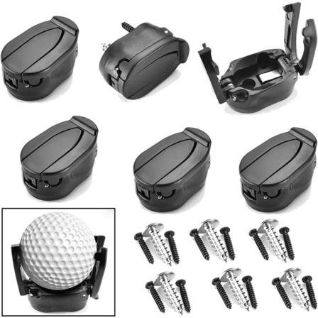 6-delt golfballhentersett (svart), Saver puttergrep retriever mini sammenleggbar plastklo griper sugekopp golftilbehør