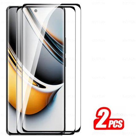 Böjt glas för Realme 11 Pro 2 st härdat glas skärmskydd skyddande film