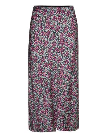 Aline Skirt Knælang Nederdel Multi/mønstret By Malina
