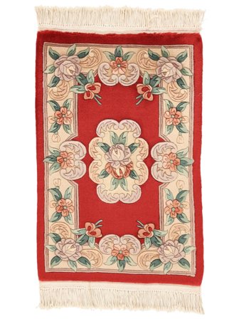 China 90 Line Teppich 60X90 Beige/Dunkelrot Wolle, China
