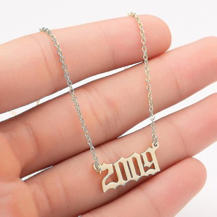1980-2019 Födelseår nummer Berlock Hänge Rostfritt stål Kedja Halsband Smycken
