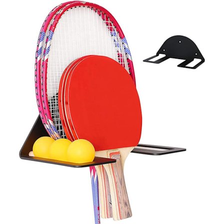 Bordtennisbat-stativ bordtennisbat-holder bordtennisbat - stål bordtennisboldholder vægmontering metalorganisator til bordtennis badminton