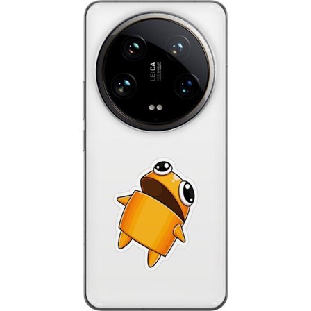 Yhteensopiva Puhelinkuori Xiaomi Xiaomi 14 Ultra Oranssi piirretty hahmo, jolla on suuret silmät ja dynaaminen asento leikkisässä tyylissä