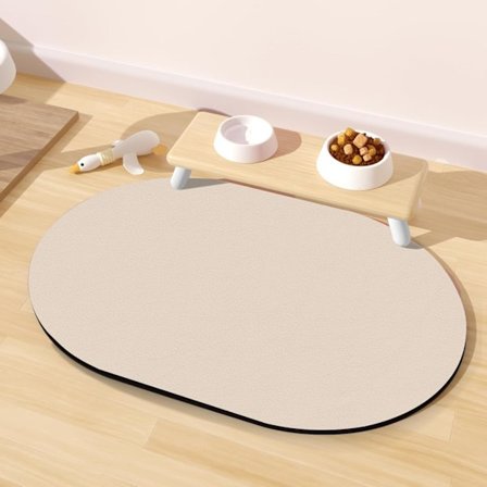 Sklisikker hundeskålmatte 40x60 cm – Absorberende skålmatte for hund og katt