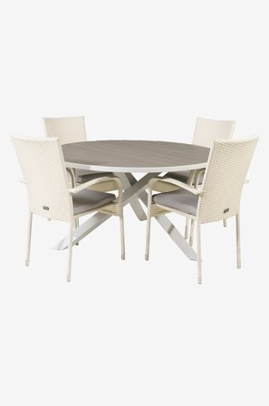 Venture Home - Matgrupp Parma inkl 4 st stolar Anna - Grå - Matgrupper - Från Homeroom