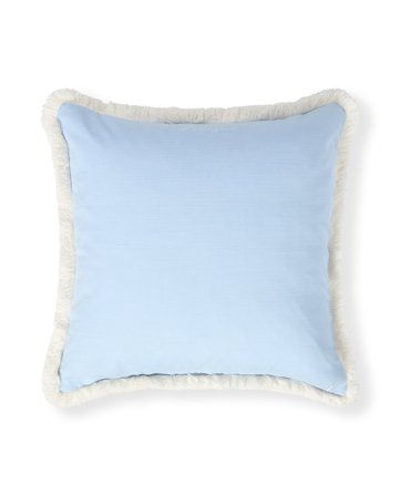 Lexington Leinenmischung fransen-kissenbezug, blau