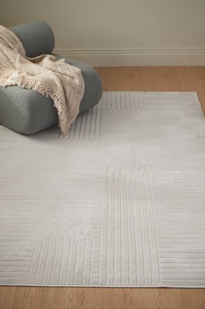 &Home - Matta Pansy Arc - Vit - Slätvävda mattor - 240X390 - Från Homeroom