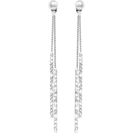 Mote Sterling Sølv Bling Design Lange Dangle Drop Hypoallerge