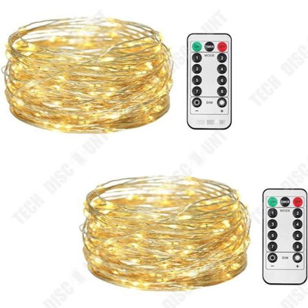 Ljusgirlang - TECH DISCOUNT - Paket med 4 - Vattentät LED - 100 LEDs - 10M - Rosa