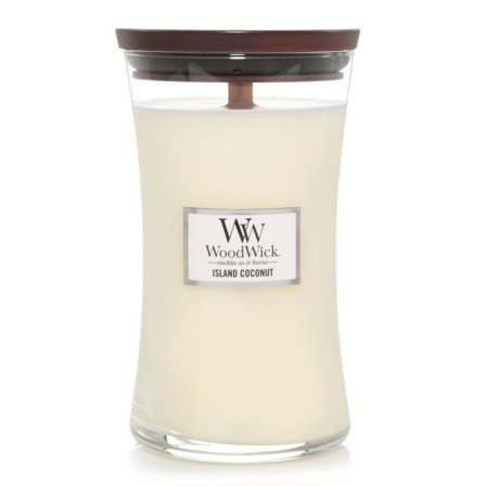 Woodwick Hourglass Candles Island Coconut 610gr - Candela Profumata