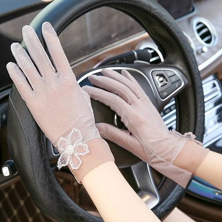 Sommarhandskar för kvinnor, solskydd för bilkörning, UV-skydd, tunna handskar för elcykel