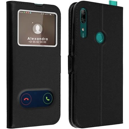 Hölster - AVIZAR - Huawei P Smart Z/Y9 Prime 2019 - Dubbel Fönster - Stödfunktion - Svart