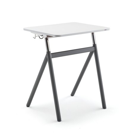 Sitz-Steh-Schultisch ASCEND, Laminat grau, grau