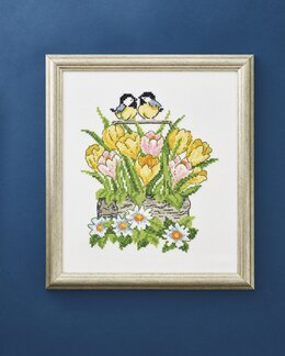 Broderikit Billede Tulpaner & Fugle - Permin
