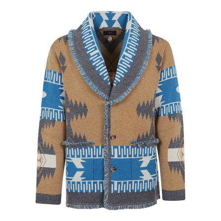 Alanui, Cardigans Bruin, Heren, Maat:S,multicolor