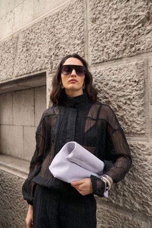 NA-KD durchsichtige Bomberjacke - Bomberjacken - Schwarz - EU 44