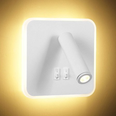 8W moderni LED-seinävalaisin seinälukuvalo 350° kääntyvällä kääntökytkimellä