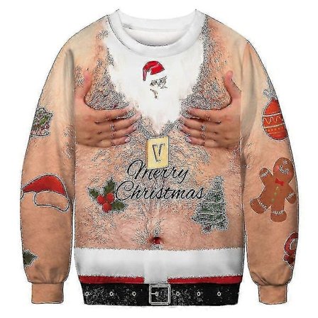 Herre Grin Jul Sweater Nyhed 3d Unisex Jul Sweatshirt Størrelse
