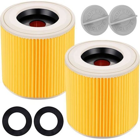 2-paknings patronfilter for Kärcher WD3 Premium WD2 WD3 WD3P WD3 MV2 MV3 WD3 Filter Erstatningsfilter for støvsuger