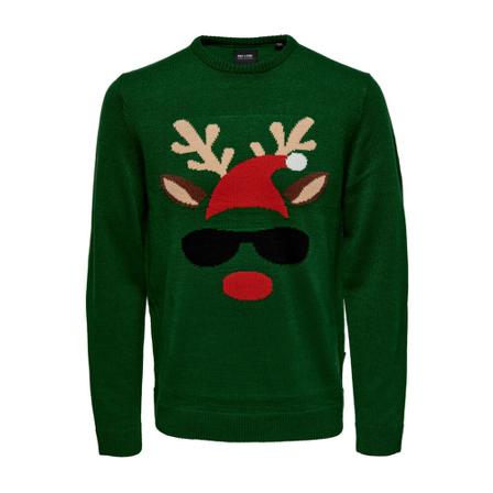 Only & Sons Round-neck Strik Grøn, Herre Strik