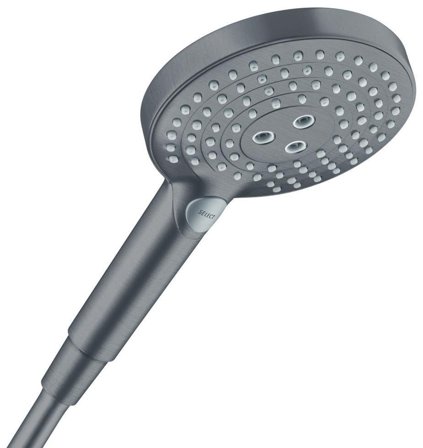 Hansgrohe Raindance Select S120 26530340 Handdusch 3 stråltyper, Ø125 mm, borstad svart krom, Badrum