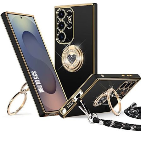 Beskyttelsescover - BOOLING - til Samsung Galaxy S25 Ultra - Silikone - Støtte ring - Justerbar snor