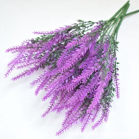 Plastblommor av lavendel, luktfria, realistiska konstgjorda lavendelblommor för dekoration av bröllopsfest, rosröd