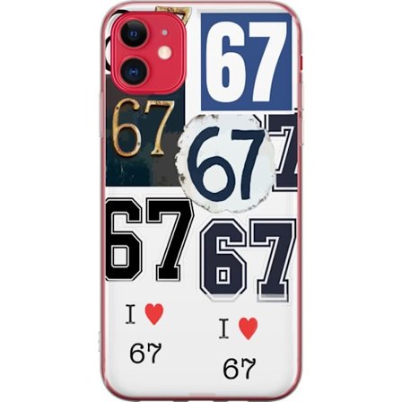 Kompatibelt Mobilskal till Apple Apple iPhone 11 67 meme vintage nummer kollage retro 6-7 nummer klassisk typografi vintage design