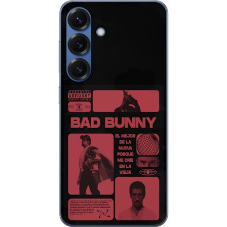 Kompatibel Mobilcover til Samsung Galaxy S25+ Bad Bunny NFL-inspireret skjoldlogo med amerikansk fodbold og stjerner
