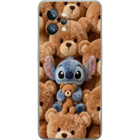 Kompatibelt Mobildeksel til Realme GT2 Pro Stitch omgitt av brune teddybjørner med en liten teddybjørn i fanget i en søt og koselig kawaii-design