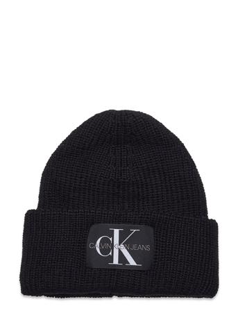 Monologo Patch Beanie Accessories Headwear Beanies Sort Calvin Klein