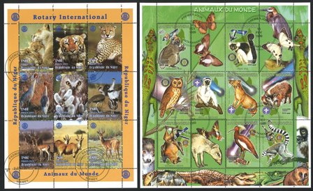 Rotary - 14 frimærker og 3 småark 1955-2005