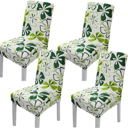 Stolebetræk Dekor 4 stk Stolebetræk Stretch-overtræk Spandex Materiale Stolebetræk med Elastikbånd for Universel Pasform, Meget Let at Rengøre og Du