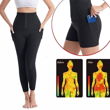 Svett Bastu Byxor Body Shaper Waist trainer Thermo Shapewear Korsett Hög midja Slimming Byxor Gym Leggings Träning Fitness Fajas, 5 poäng