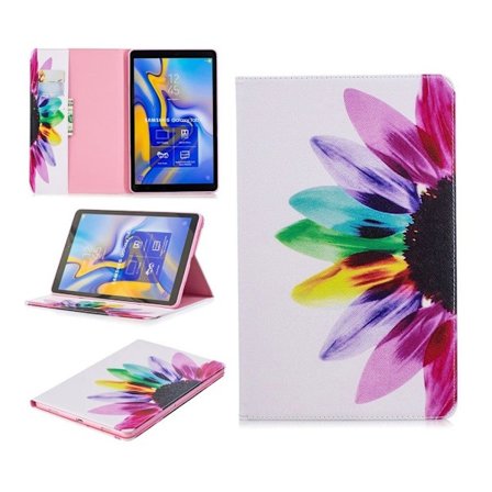 Samsung Galaxy Tab A 10.5 mönstrat flipfodral i läder - Färgglada Kronblad