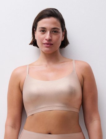 CHANTELLE Softstretch Padded Bralette / Shimmer Print - Beige - XS/S