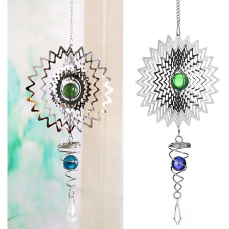 Kreativ tredimensionel foldning roterende vindspil indendørs dekoration vedhæng lavet af rustfrit stål, stil 2