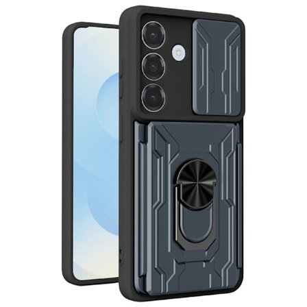 Samsung Galaxy A57 5G Case Kickstand/Card Holder/Camera Slider - Titanium Grey